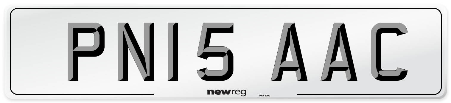 PN15 AAC Number Plate from New Reg